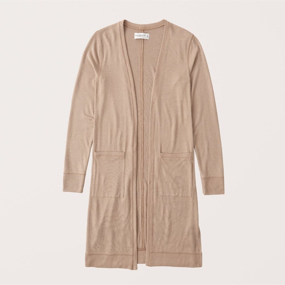 Abercrombie & Fitch Cozy Duster Cardigan in Brown/Tan - Size XS